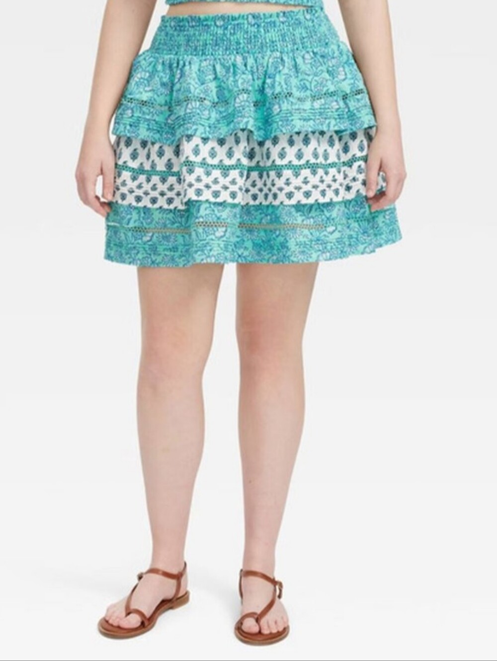 Roller Rabbit X Target Bouquet Floral Tiered Skater Skirt Size XXL NWT